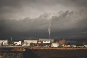 Building chimney smoke