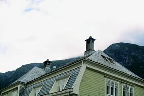 roof of a house in the mountains