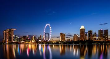 beautiful city at dusk, Singapore