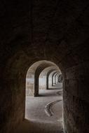 Darkness in the building corridor