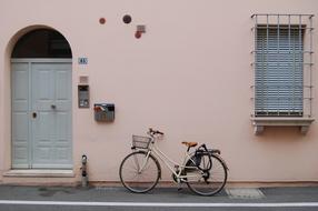 Bicycle Basket and pink wall