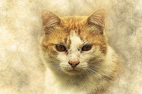 art abstract vintage of cat pet