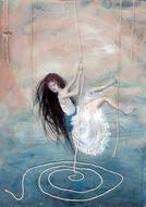 Girl on the rope Illustration drawing