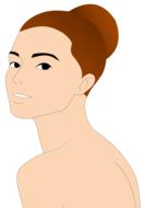 girl portrait clip art drawing