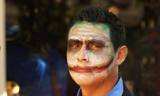 man with a creepy make-up for the holiday