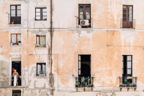 Apartment Building old pink