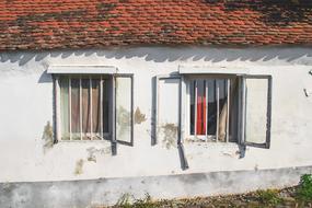 white Home red roof