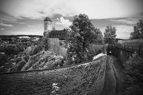 Castle Old Bavaria black and white