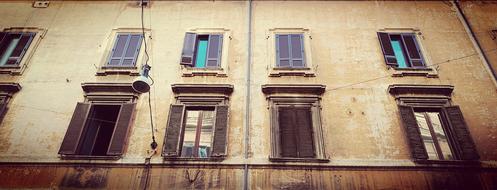 old building with wooden windows