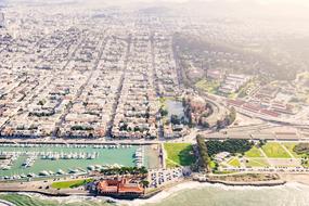 bird's eye view of a residential area of a big city