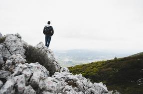 Guy on stone