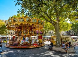 ravishing carousel in park in Avignon Provence