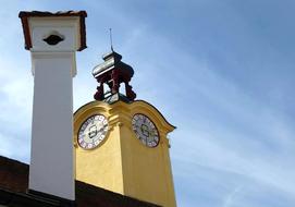 Tower Clock Building yellow