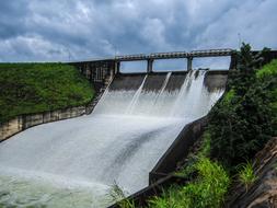 panoramic view of the dam at the hydroelectric power station