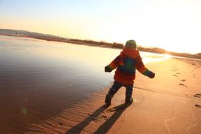 Girl Beach winter