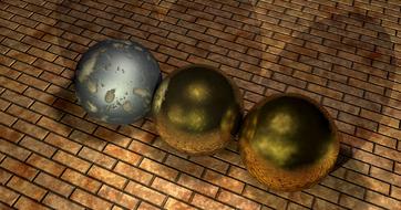 Balls Metal Iron grey gold