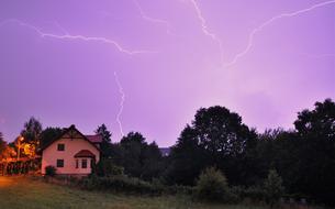 storm lightning in the sky