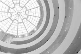 glass dome, ceiling of building, bottom view