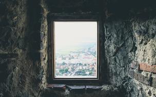 view from the old window on the city