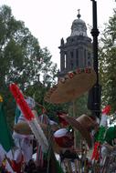 people with flags in mexico
