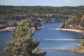 breakwaters and buoys on the lake