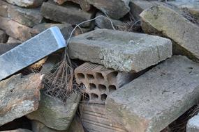 old bricks from a destroyed building