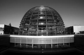 dome in berlin in black and white background
