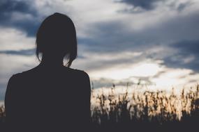 Girl Golden Hour silhouette