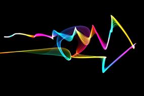 colorful arrow on black as background