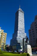 skyscraper against blue sky in mexico