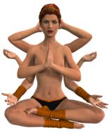 yoga kali woman beauty sitting