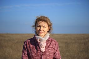 photo of a woman on a field in Nikolaev, Ukraine