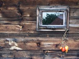 Wall of Wooden Cottage Architecture