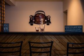 wooden bar counter