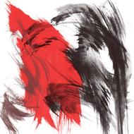 Red Black splash drawing
