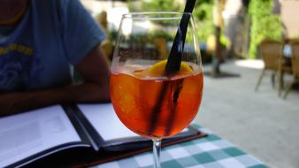 Alcoholic beverage in a glass