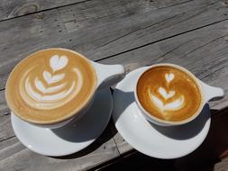 coffee with milk and a pattern