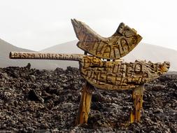 Monument on Mountain Volcano