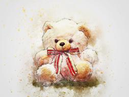 art abstract of teddy bear sitting