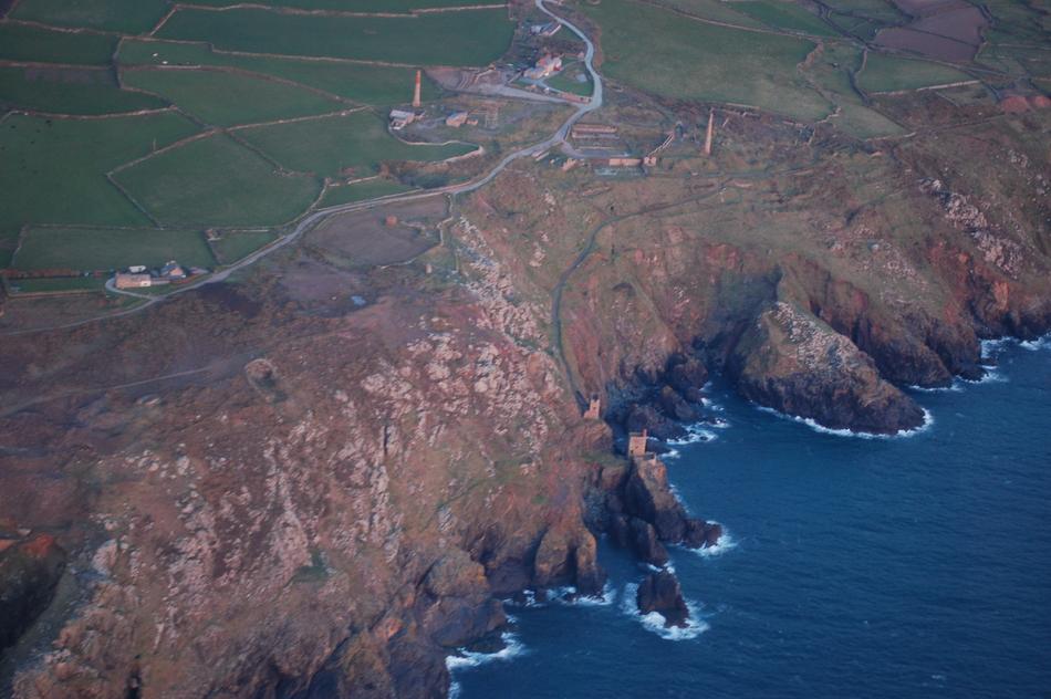 Aerial View Mines Cornwall
