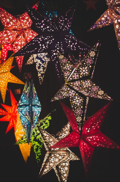colored stars in the night