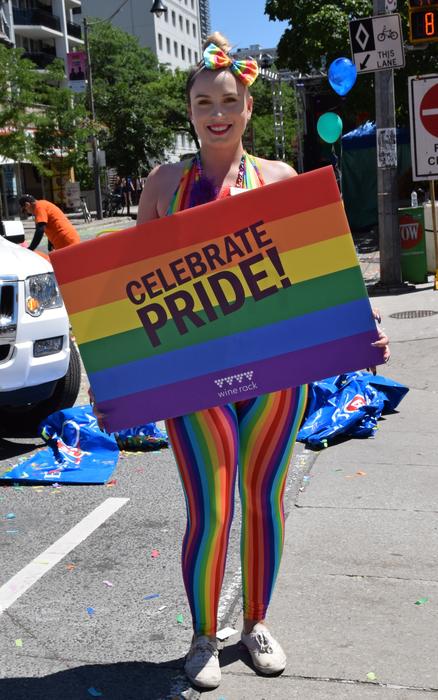 Woman Holding Pride Sign