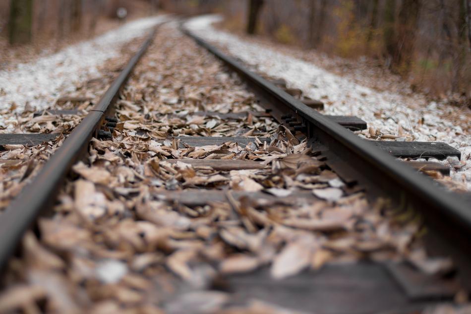 rocky terrain with rails