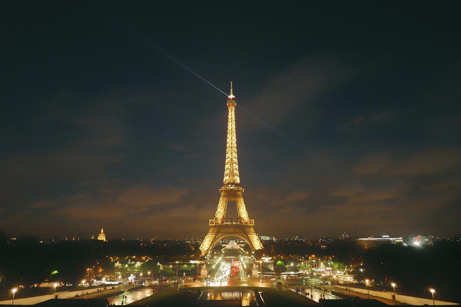 night photo of Paris and the Eiffel Tower