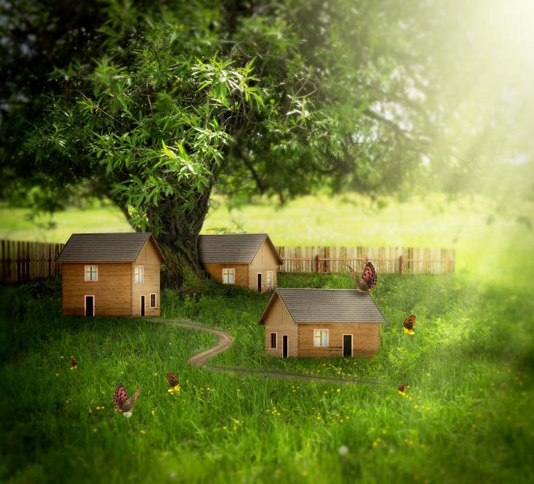 fabulous elf houses on the lawn
