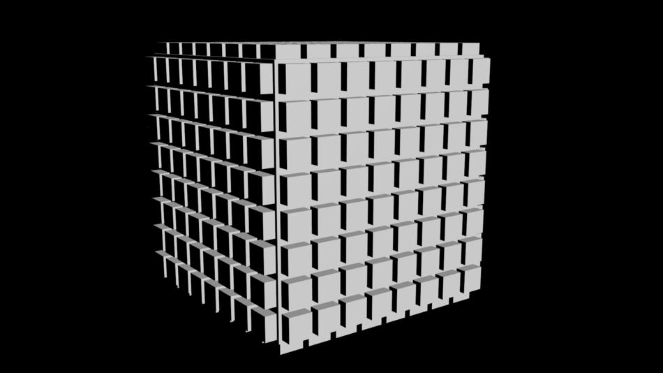 computer model of a metal cube