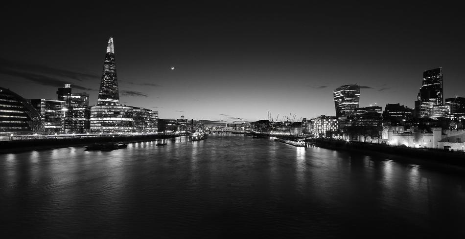 panoramic view of urban architecture along the water