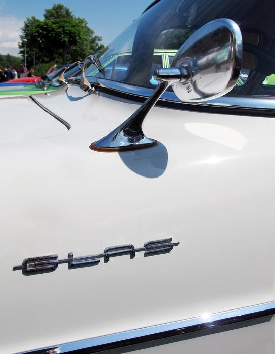 the glass on the white car