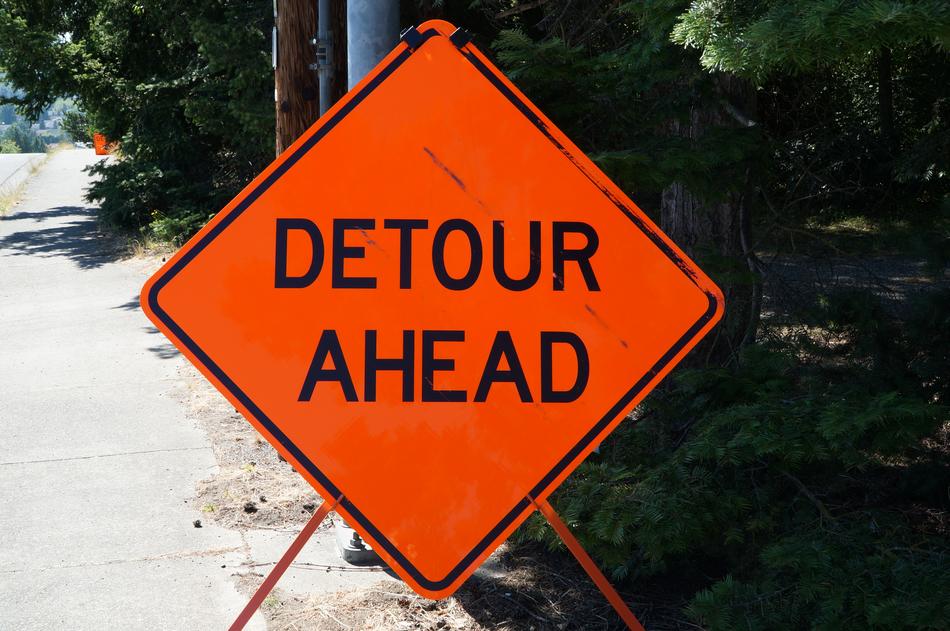 Detour Sign Road