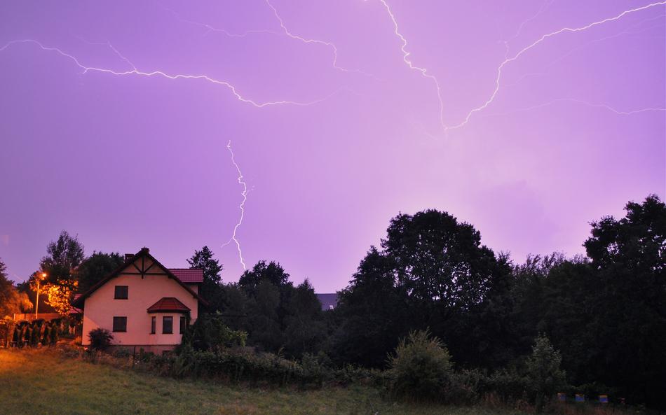 storm lightning in the sky